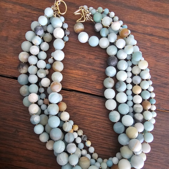 Gorgeous Vintage Amazonite Stone necklace - Picture 1 of 4